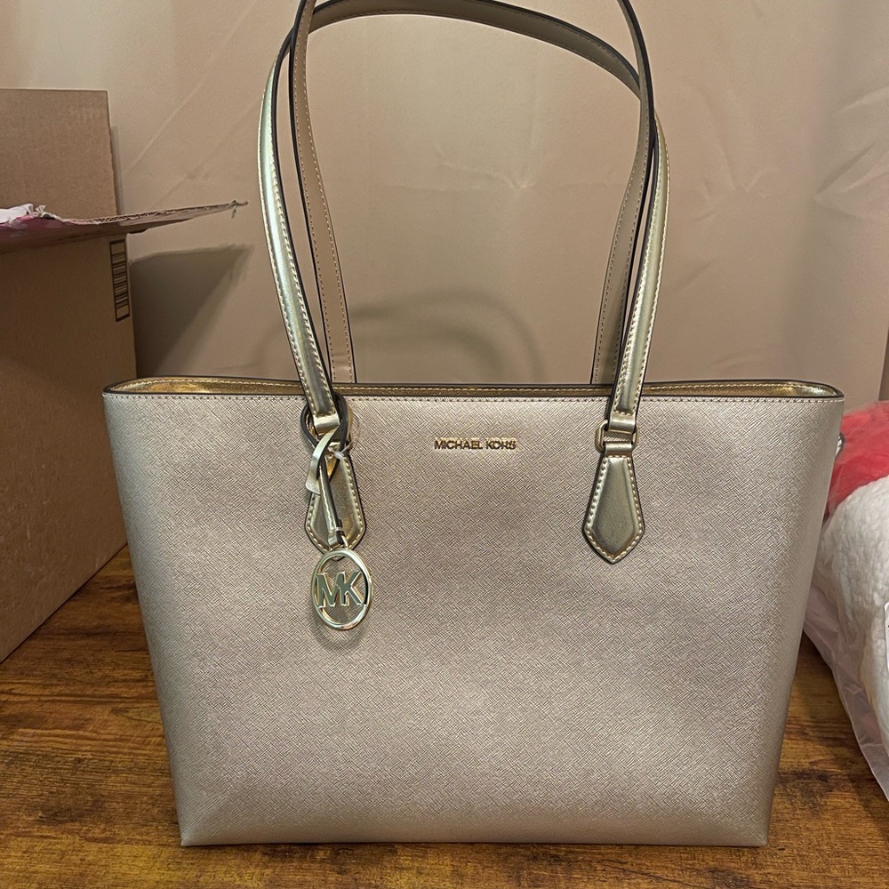 Michael Kors Metallic Gold Tote Bag
